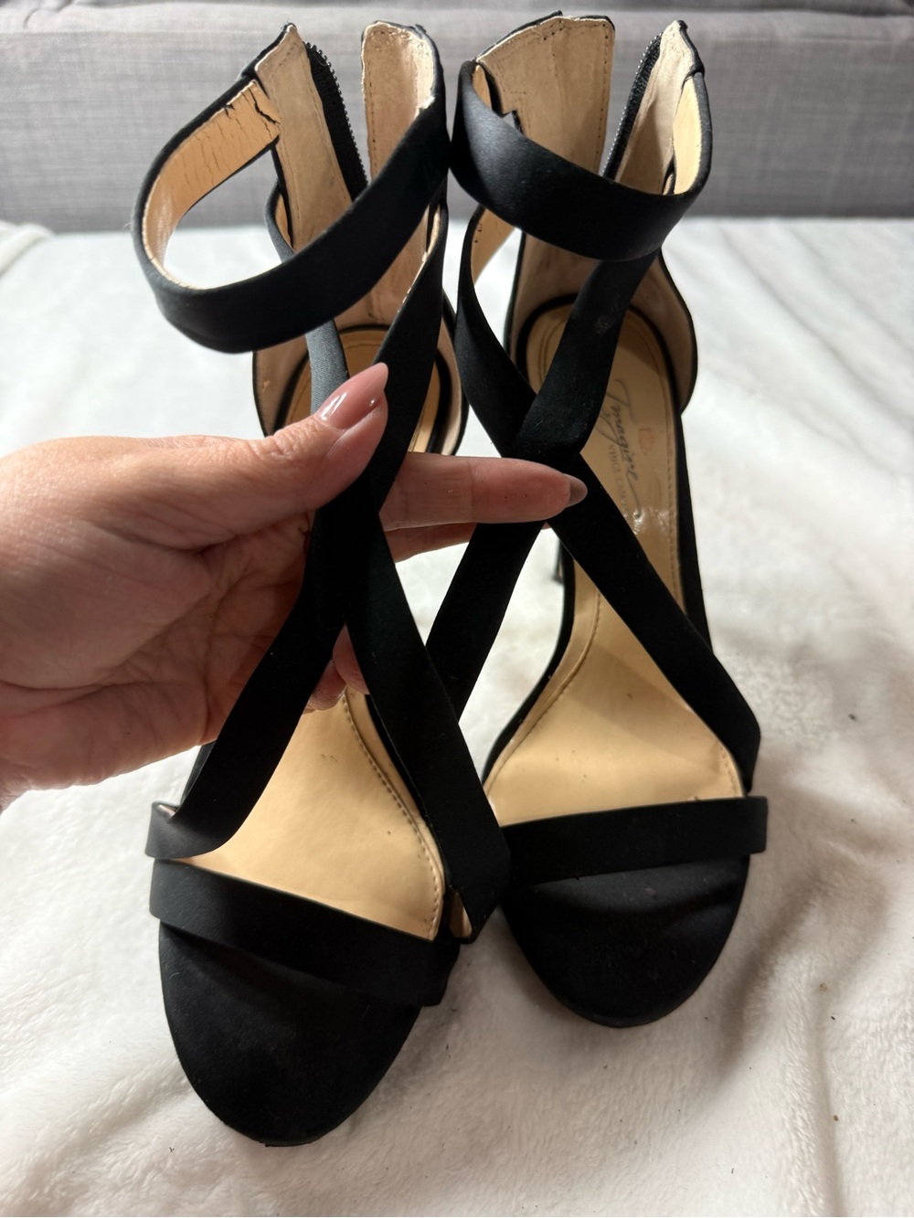 Vince Camuto Black Strappy High Heel Sandals - Classic Women's Dress Heels